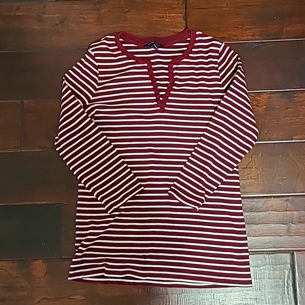 Lands' End 3/4 Ruffle Knit Blouse